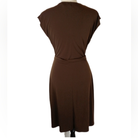 Vintage 90's :: Attention Sexy Brown Dress Tie at Waist Cap Sleeve Dress Size S - Picture 9 of 9